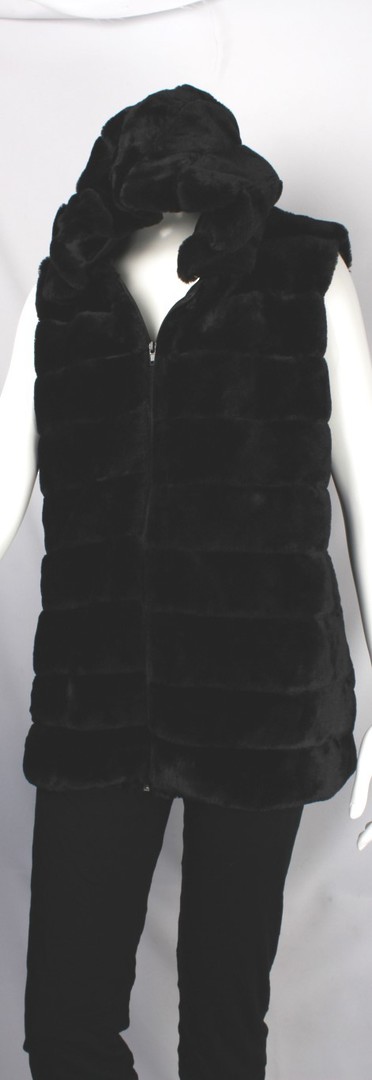 Alice & LIly faux fur hoodie vest black Style SC/4258 image 0